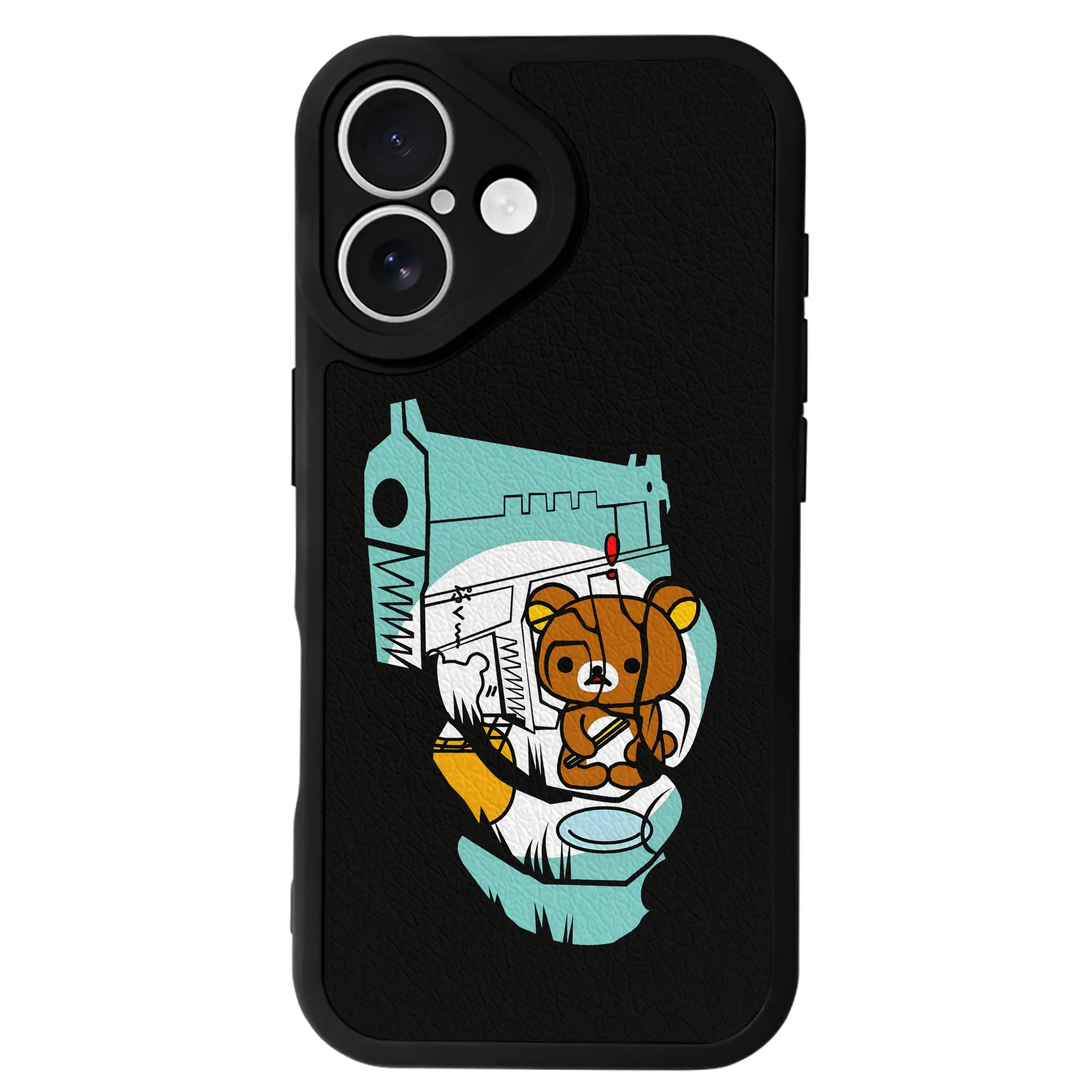 リラックマ (Rilakkuma) グッズ リラックマ (Rilakkuma) - IPhone 16シリーズ対応 ・ シリコンスマホケース ・ レザー調 ・ 高精度フィット ・ 耐衝撃 ・ ワイヤレス充電対応 ・ 精密カット